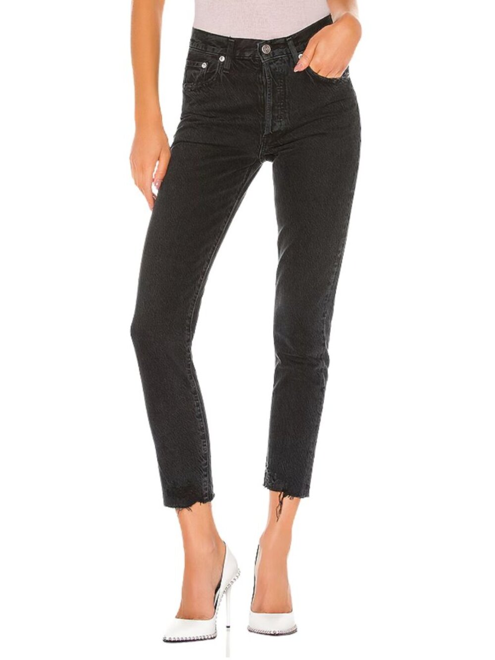 AGOLDE Anthropologie Jamie High Rise Classic Jean Ankle Black Size Small 27